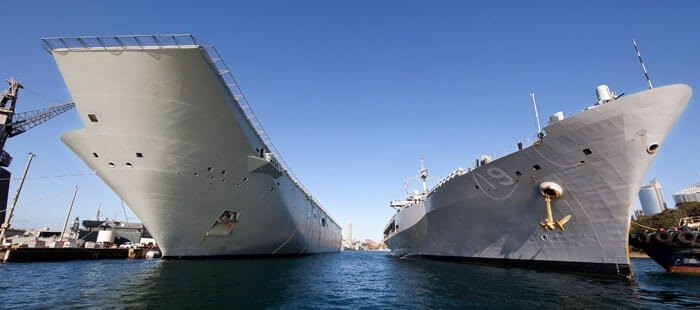HMAS Canberra and USS Blue Ridge